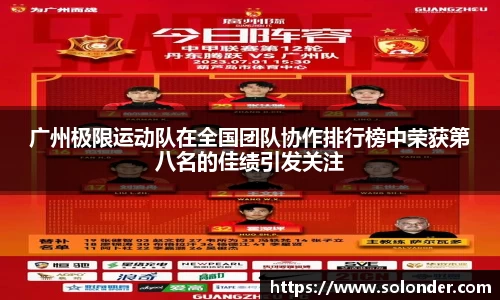 广州极限运动队在全国团队协作排行榜中荣获第八名的佳绩引发关注